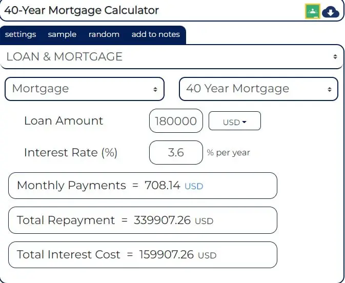 40 year mortgage calculator ncalculator