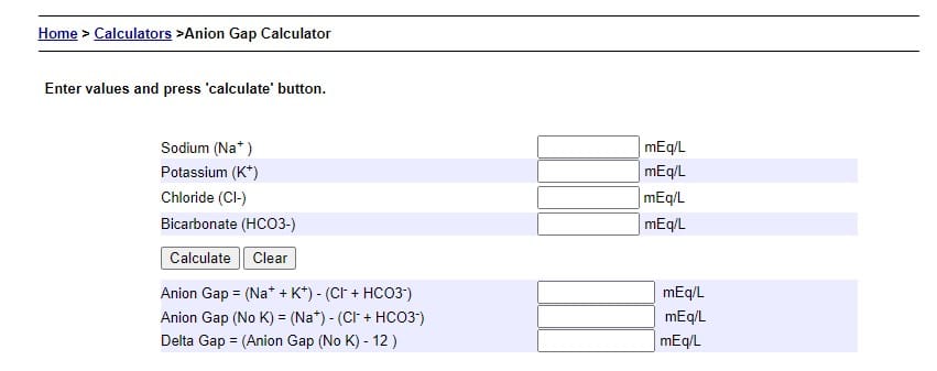 anion gap perinantology