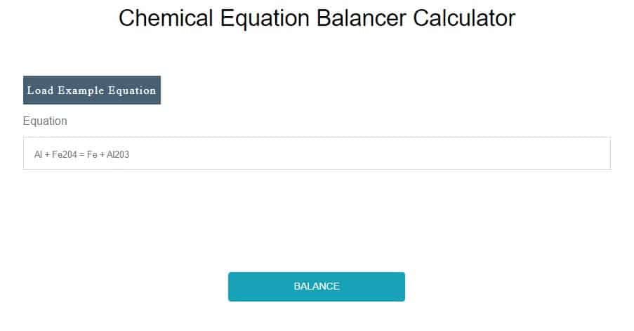 balance chemical equation calculator