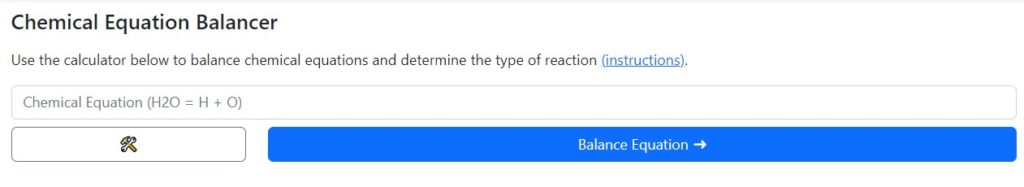 balance chemical equation calculator chemical aid