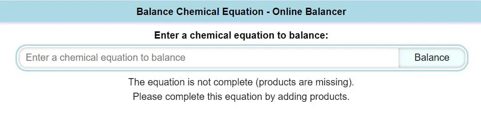 balance chemical equation calculator webqc