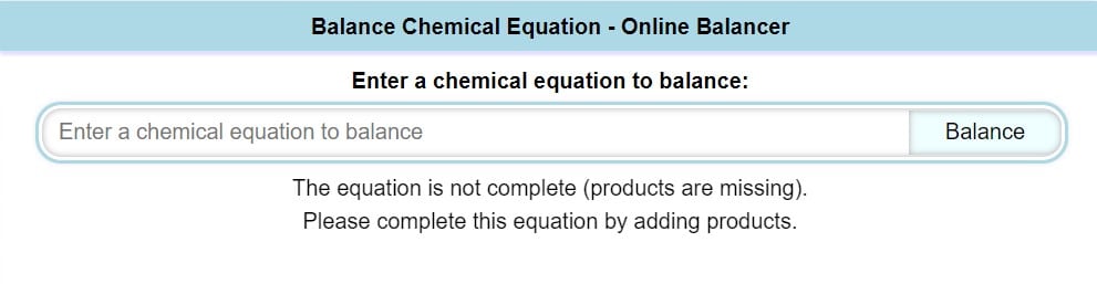 predict and balance chemical equations calculator