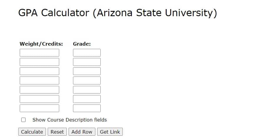 best asu gpa calculator grade calc