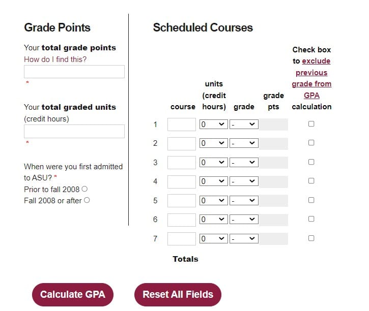 best asu gpa calculator students asu