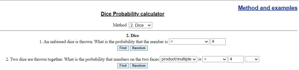 best dice calculator atozmath