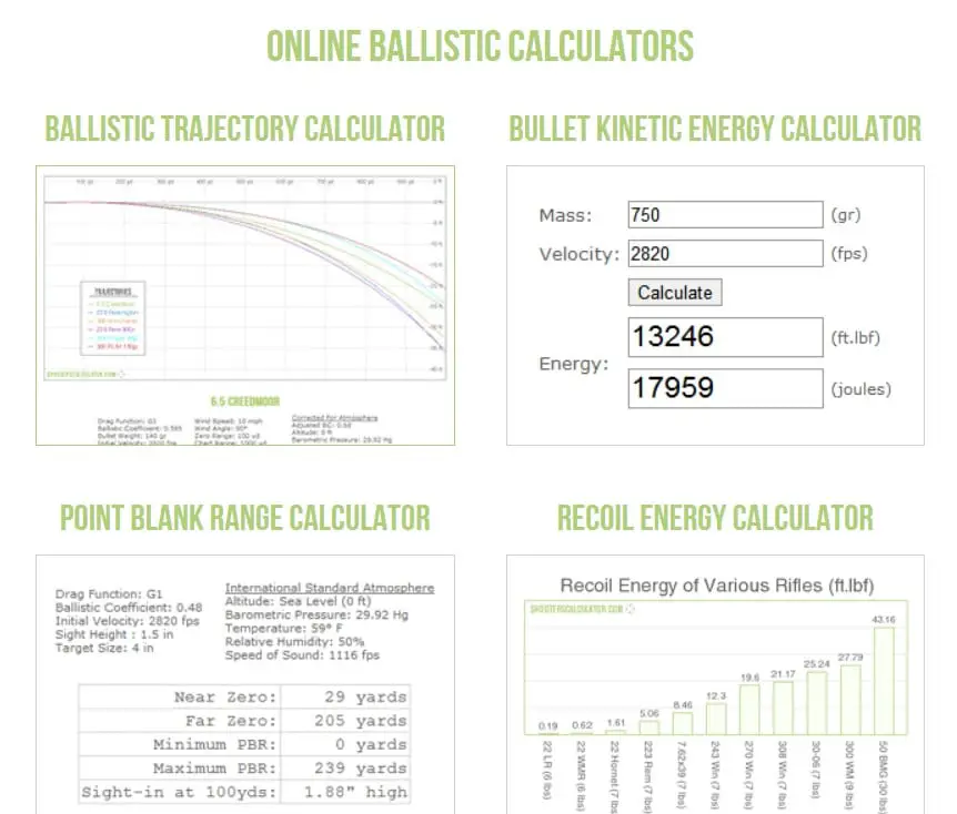 bullet calculator shooterscalculator