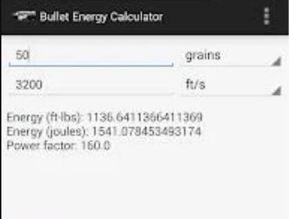 bullet energy calculator fluffy decision