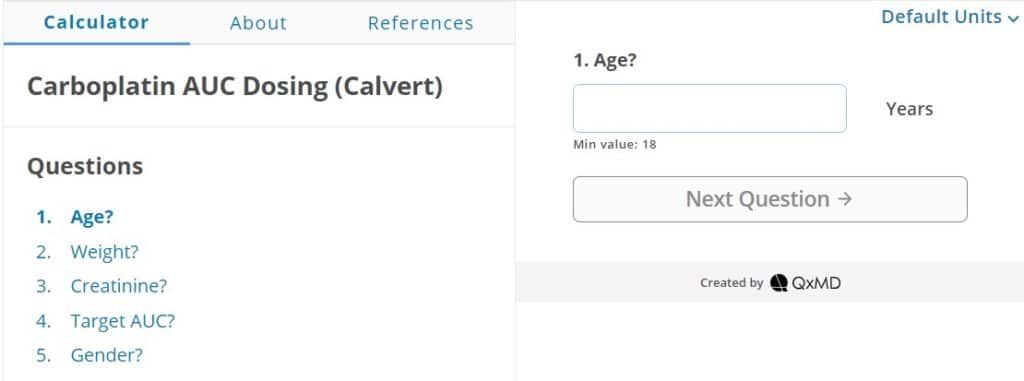 carboplatin calculator medscape