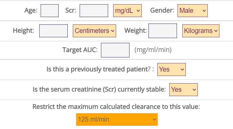 carboplatin caluclator global rph