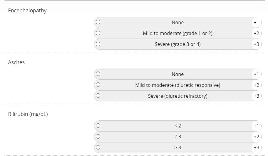 childs pugh calculator hepatitisc