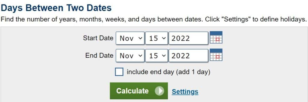 days from date calculator net