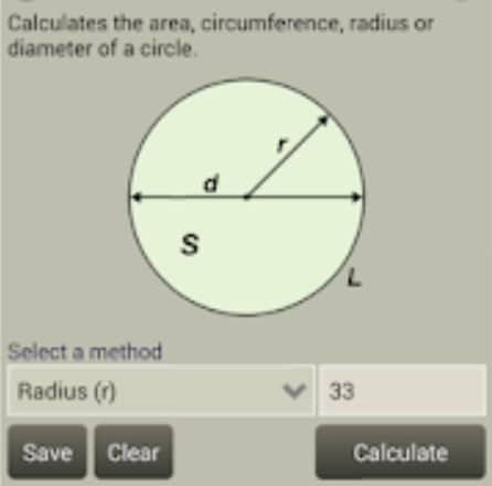 diameter of circle fast calculator