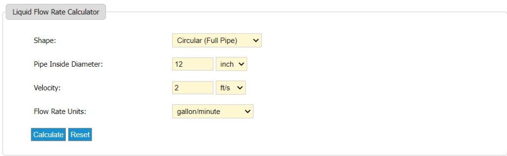 flow rate calculator good calculator