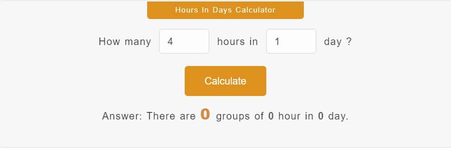 hours to days calculator