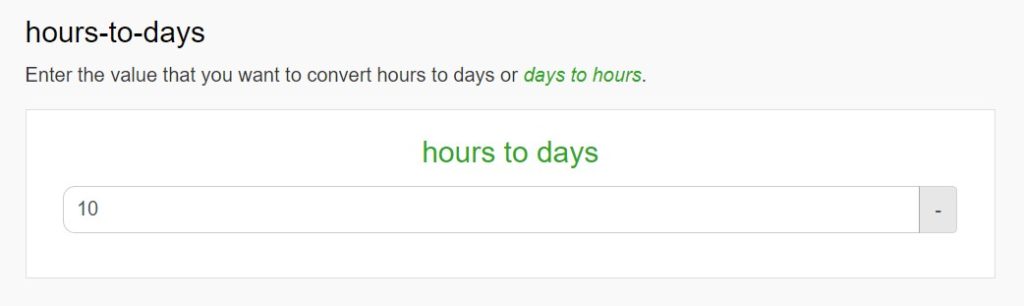 hours to days calculator easy unit converter