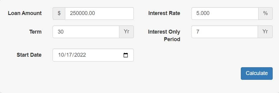 interest only calculator calculate stuff