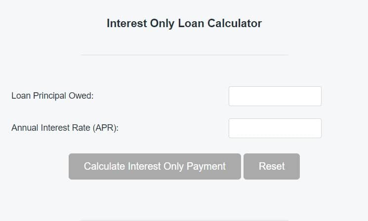 interest only calculator financial mentor