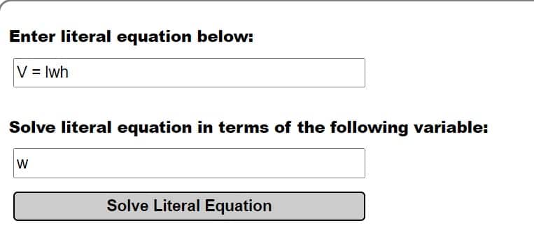 literal equation mathcelebrity