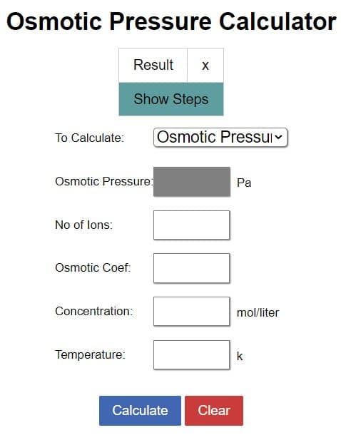 osmotic pressure calculator hut