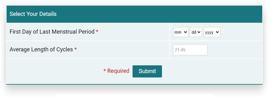 period calculator medindia