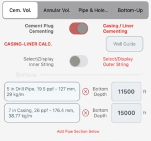 pipe volume calculator oilfield