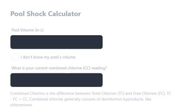 shock calculator pool advisor