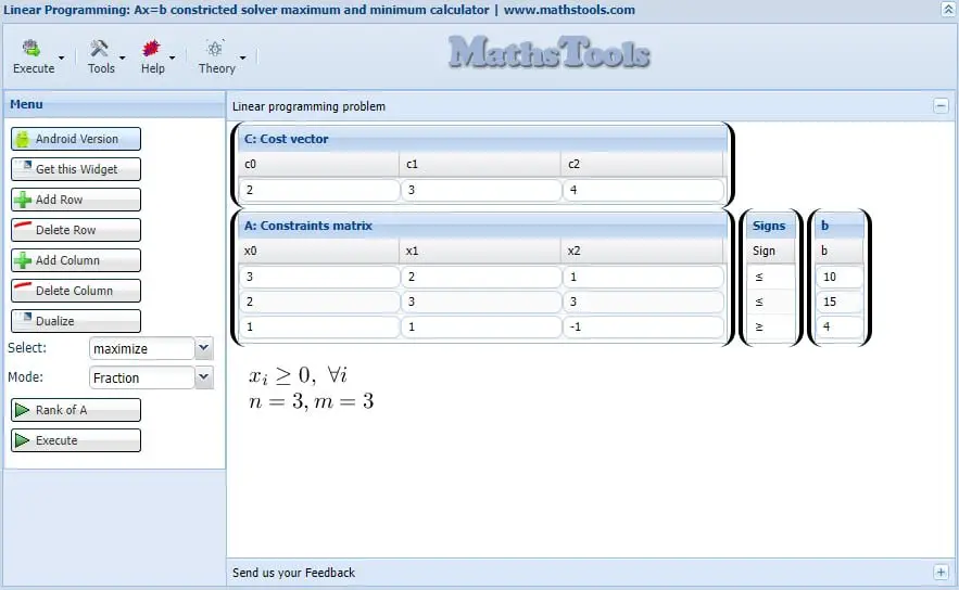 simplex calculator mathstools