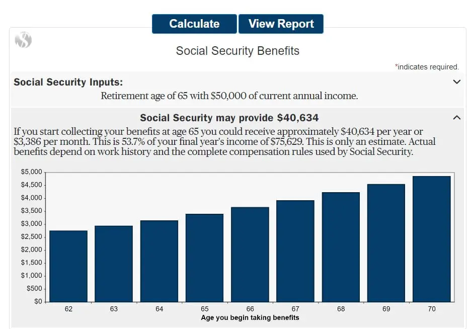 social security calculator ameriprise