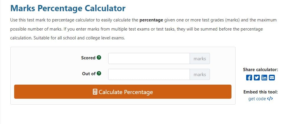 test percentage giga calculator