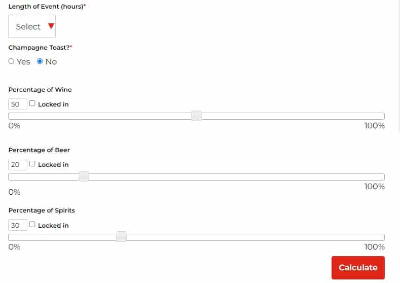 wedding alcohol calculator bevmo