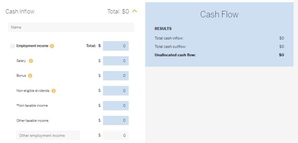 cash flow calculator mdm