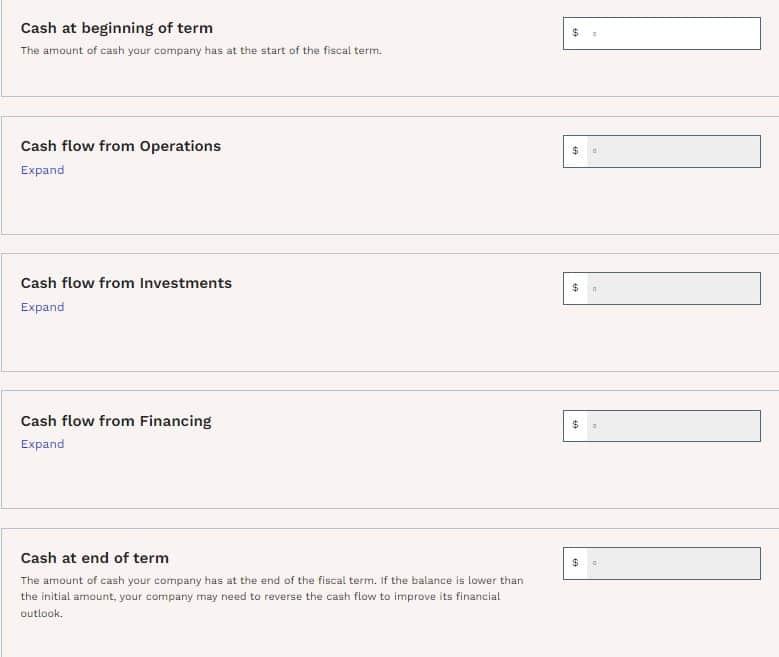 cash flow calculator wave