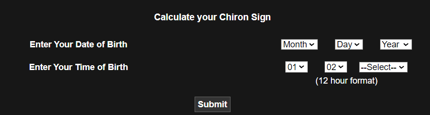 chiron calculator findyourfate