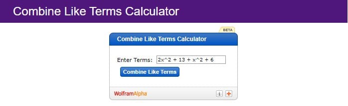 combining like terms calculator byjus