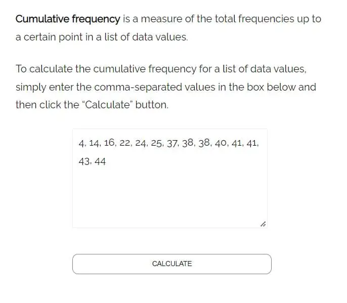 cumulative frequency calculator staology