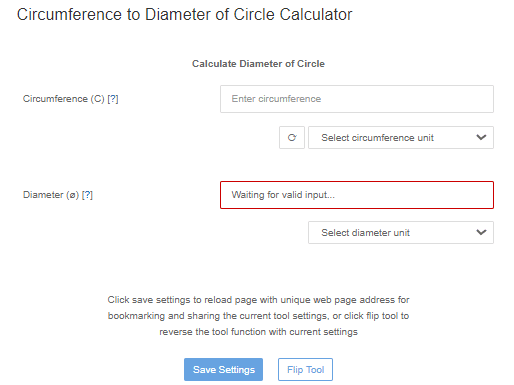 diameter to circumference calculator sensorsone