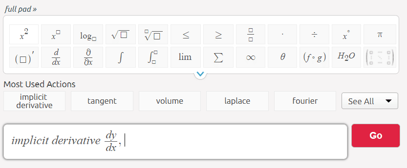 implicit derivative calculator symbolab