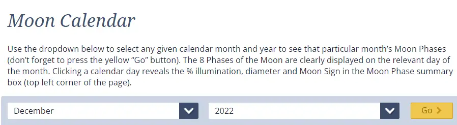 moon calculator moon phases