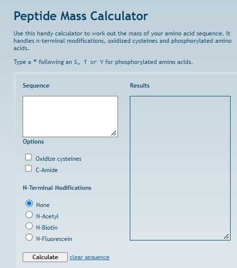 peptide calculator peptide synthetics