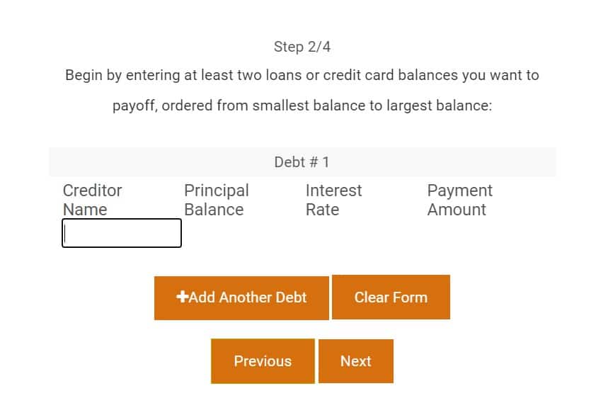snowball debt calculator crown