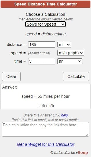 travel time calculator soup