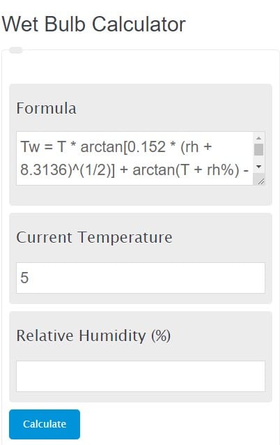 wet bulb calculator academy