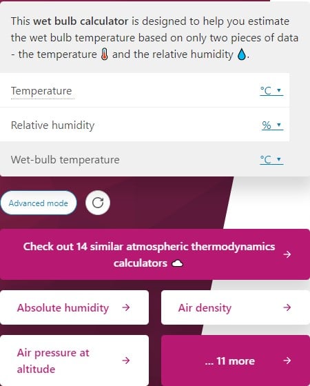 wet bulb calculator omni calculator