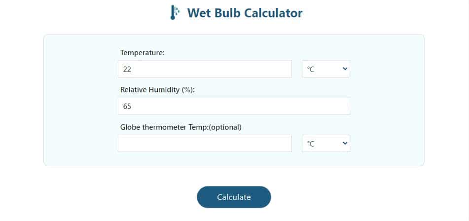 wet bulb calculator online