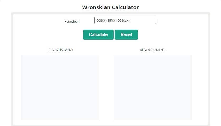 wronskian calculator all math