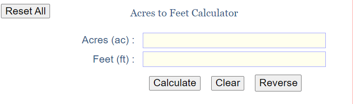 acres to feet calculator metric end memo