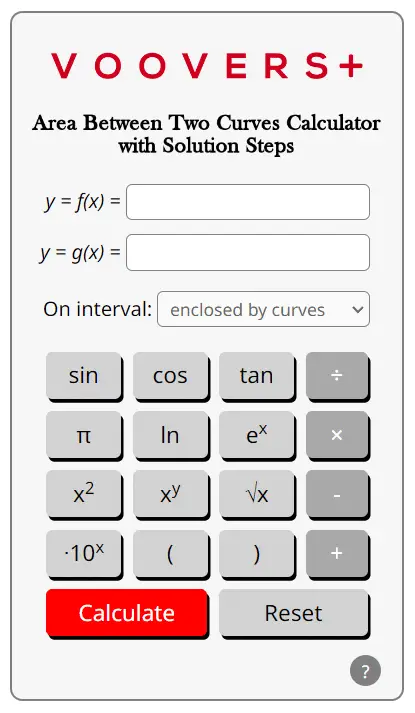 area between two curves calculator voovers