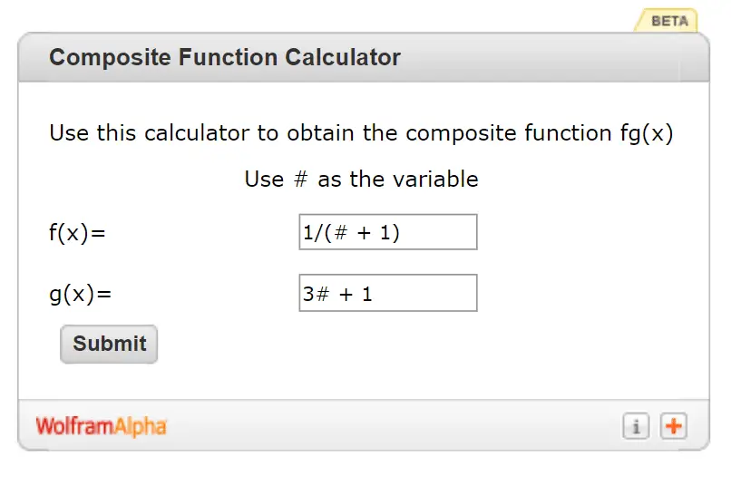 composite functions calculator wolfram alpha
