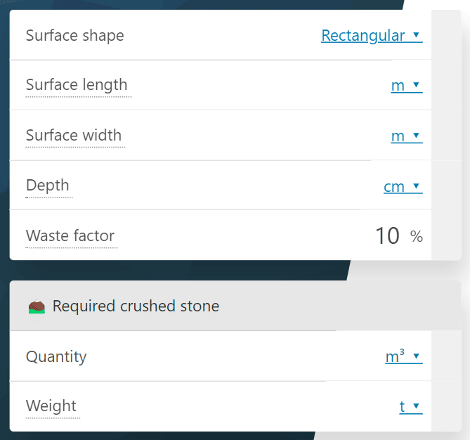 crushed stone calculator omni