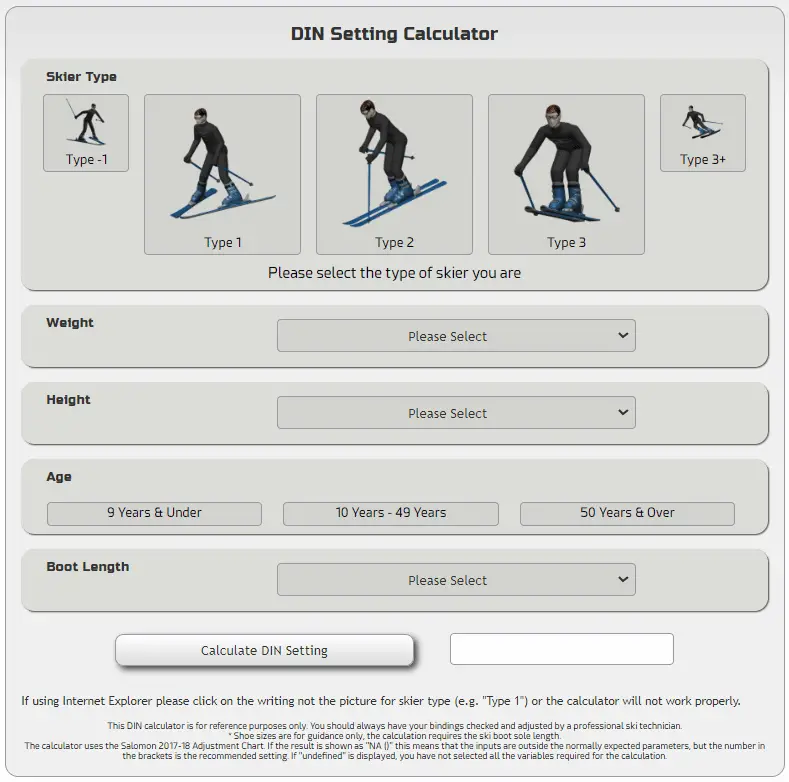 din setting calculator mechanics of sport